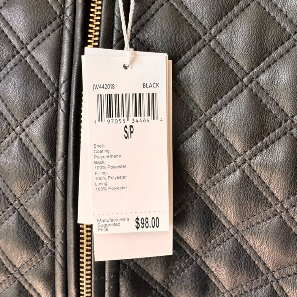NWT Jason Wu Quilted Faux Leather Zip Front Jacket - Picture 3 of 12